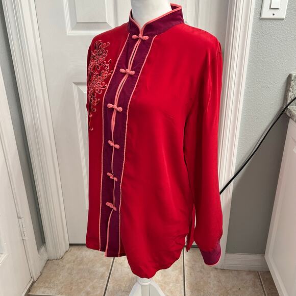 Avant Garde Bob Mackie Wearable Art 100% Silk Embroidered Jacket Top – Size M - Picture 2 of 6